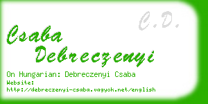 csaba debreczenyi business card